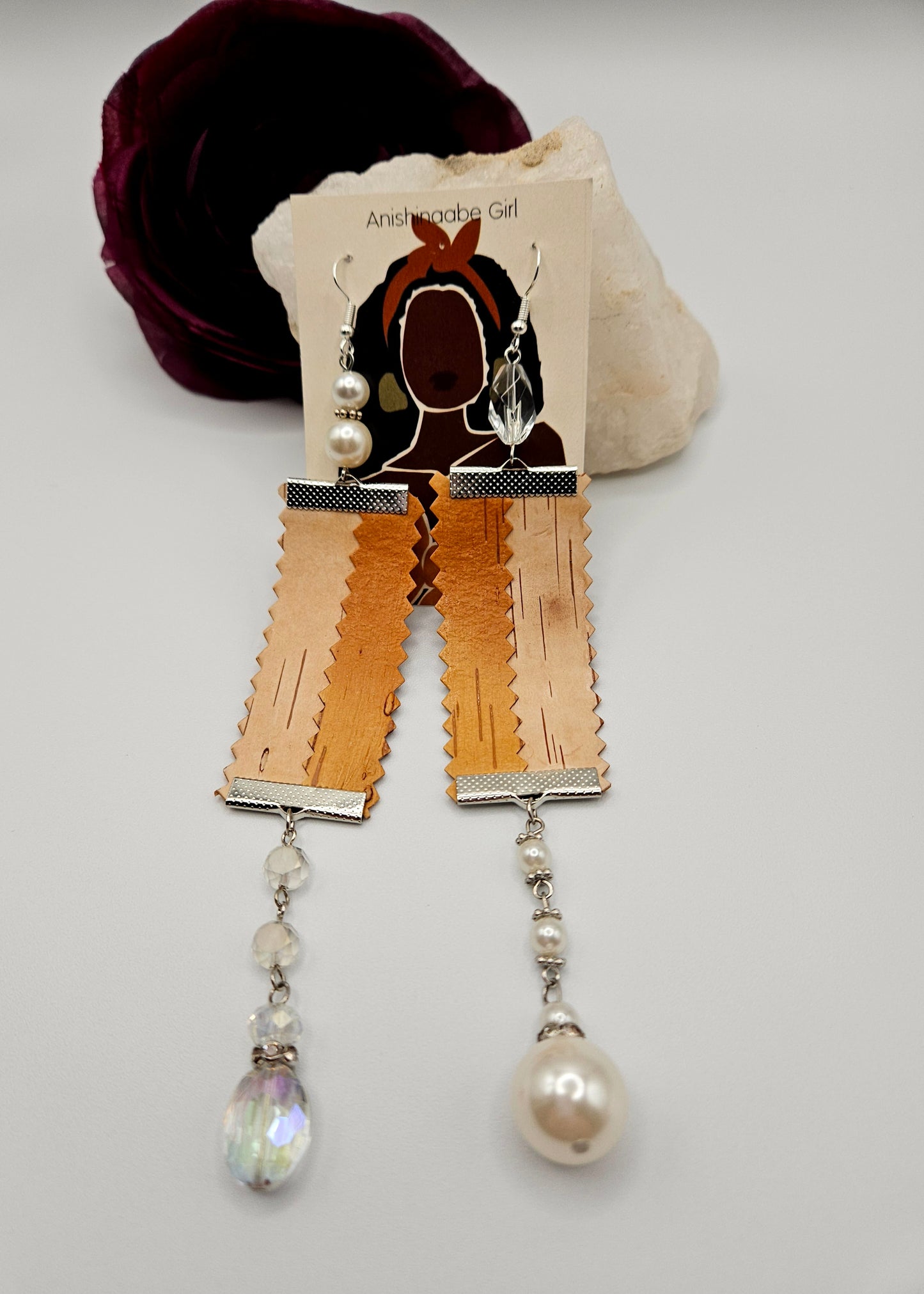 Two sided Birchbark Earrings