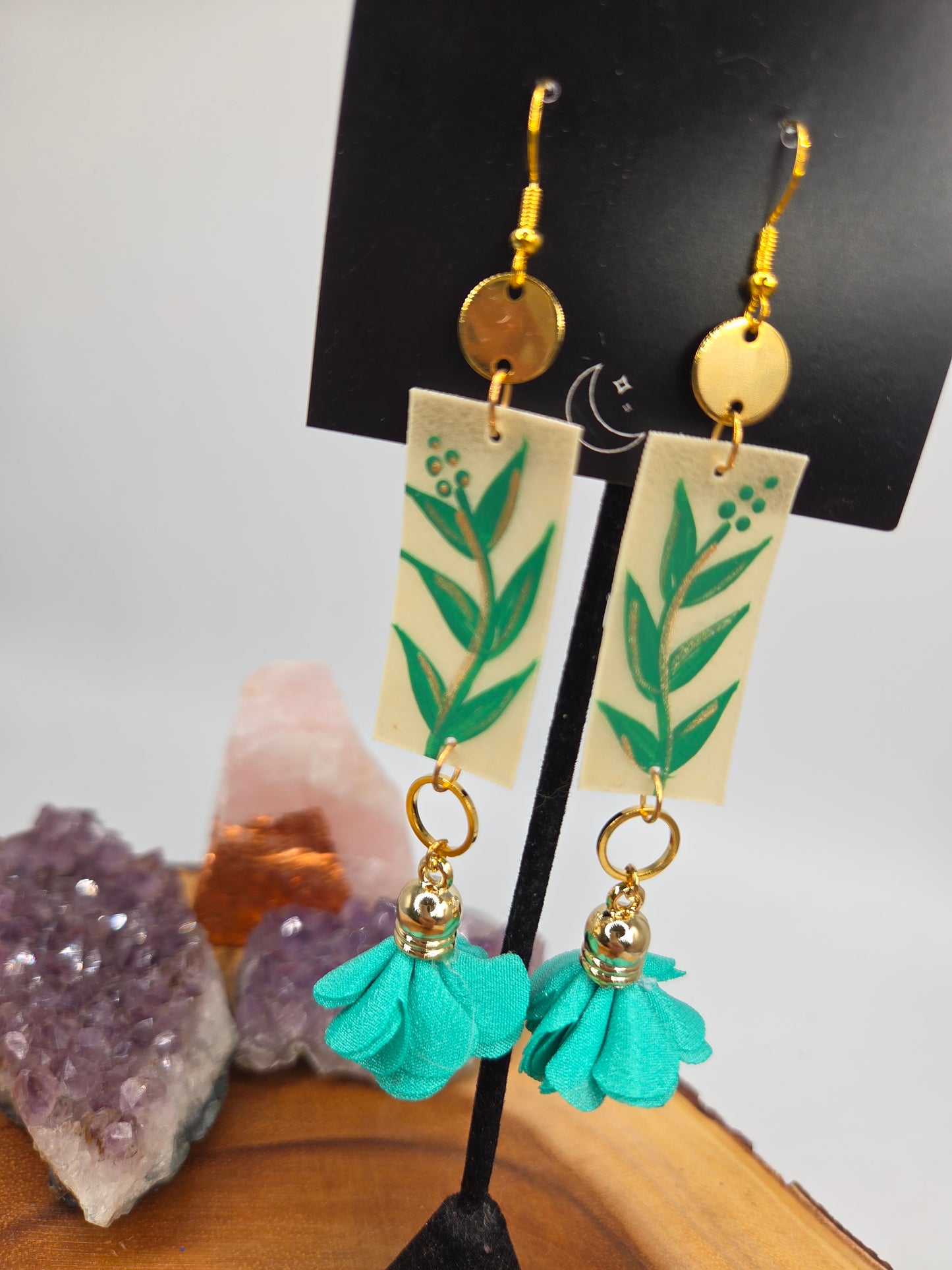 Painted Sage Parfleche Earrings