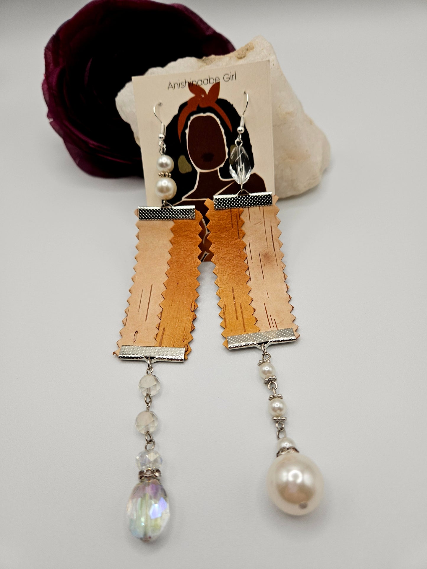 Two sided Birchbark Earrings
