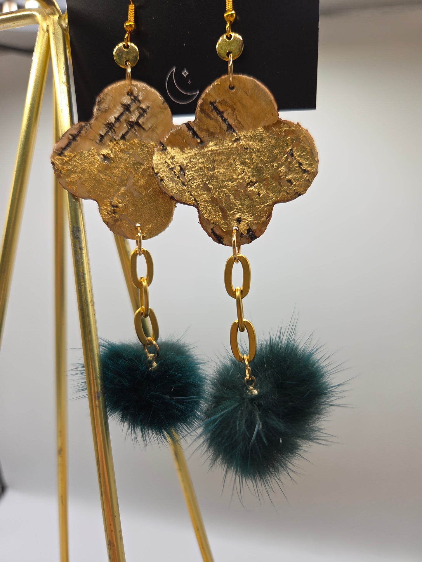 Birchbark Florals with Mink Poms