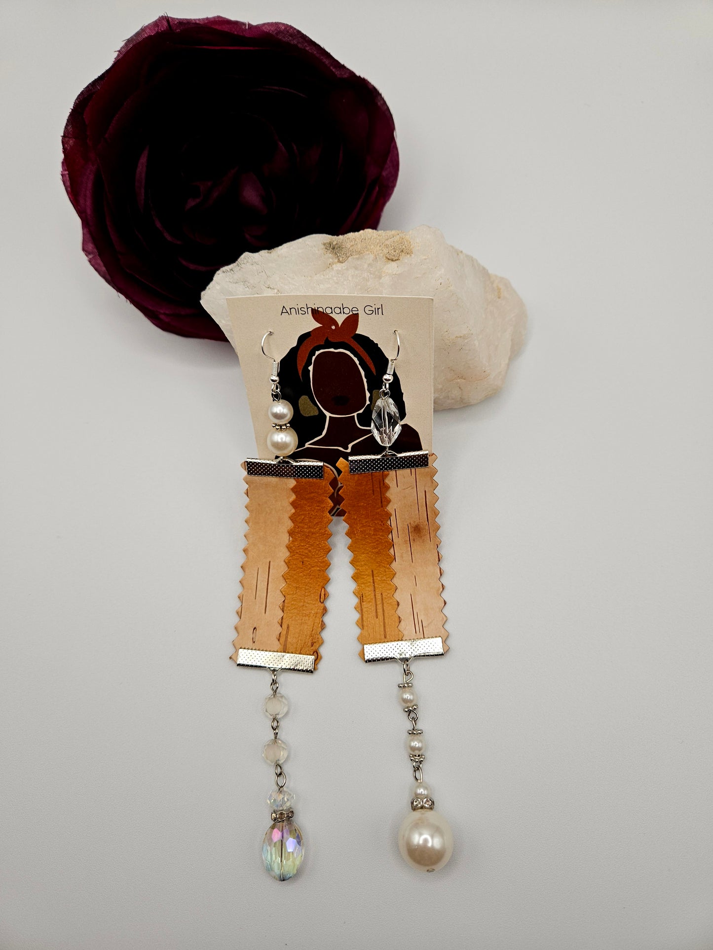 Two sided Birchbark Earrings