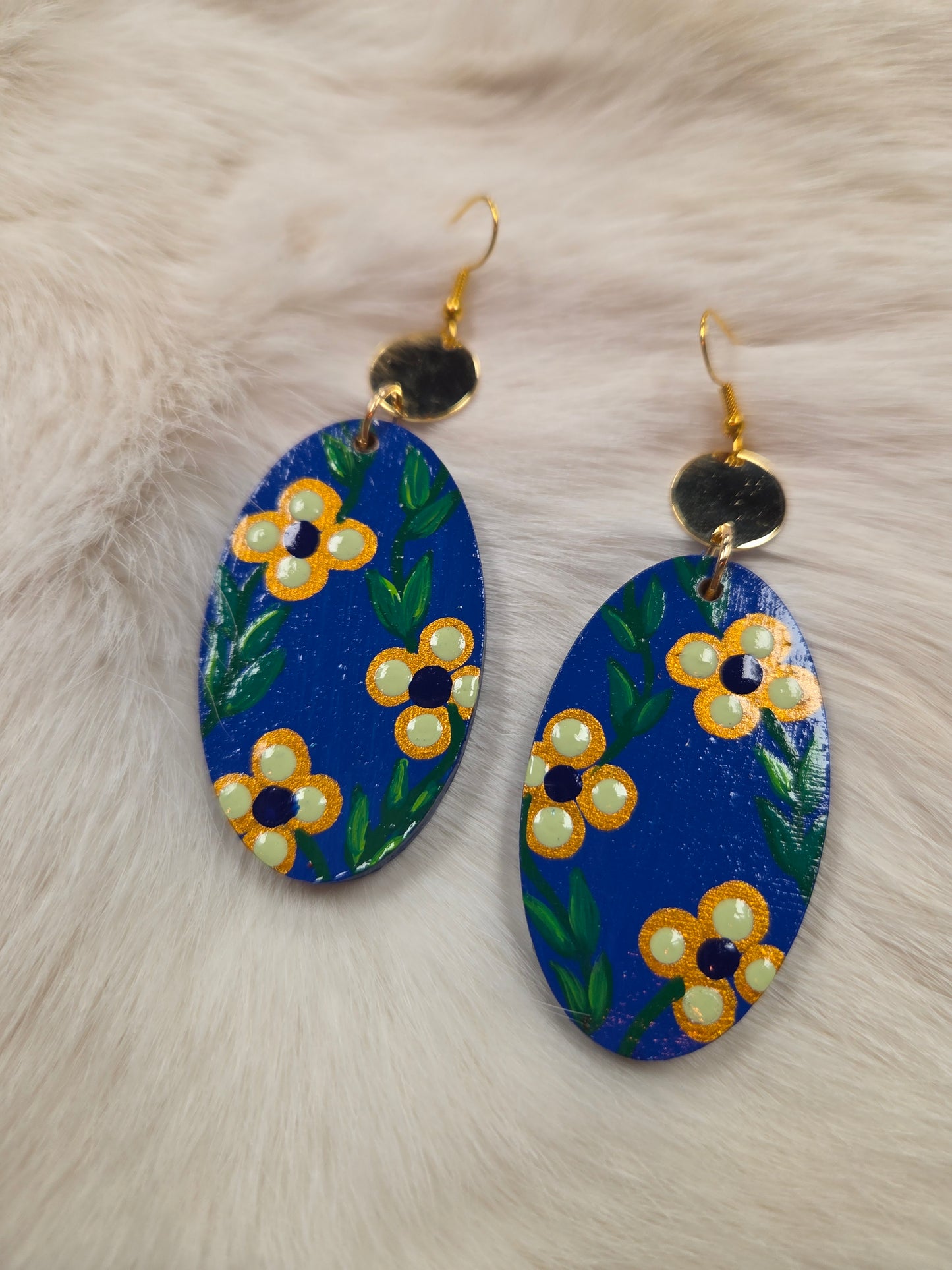 Floral Painted Earrings