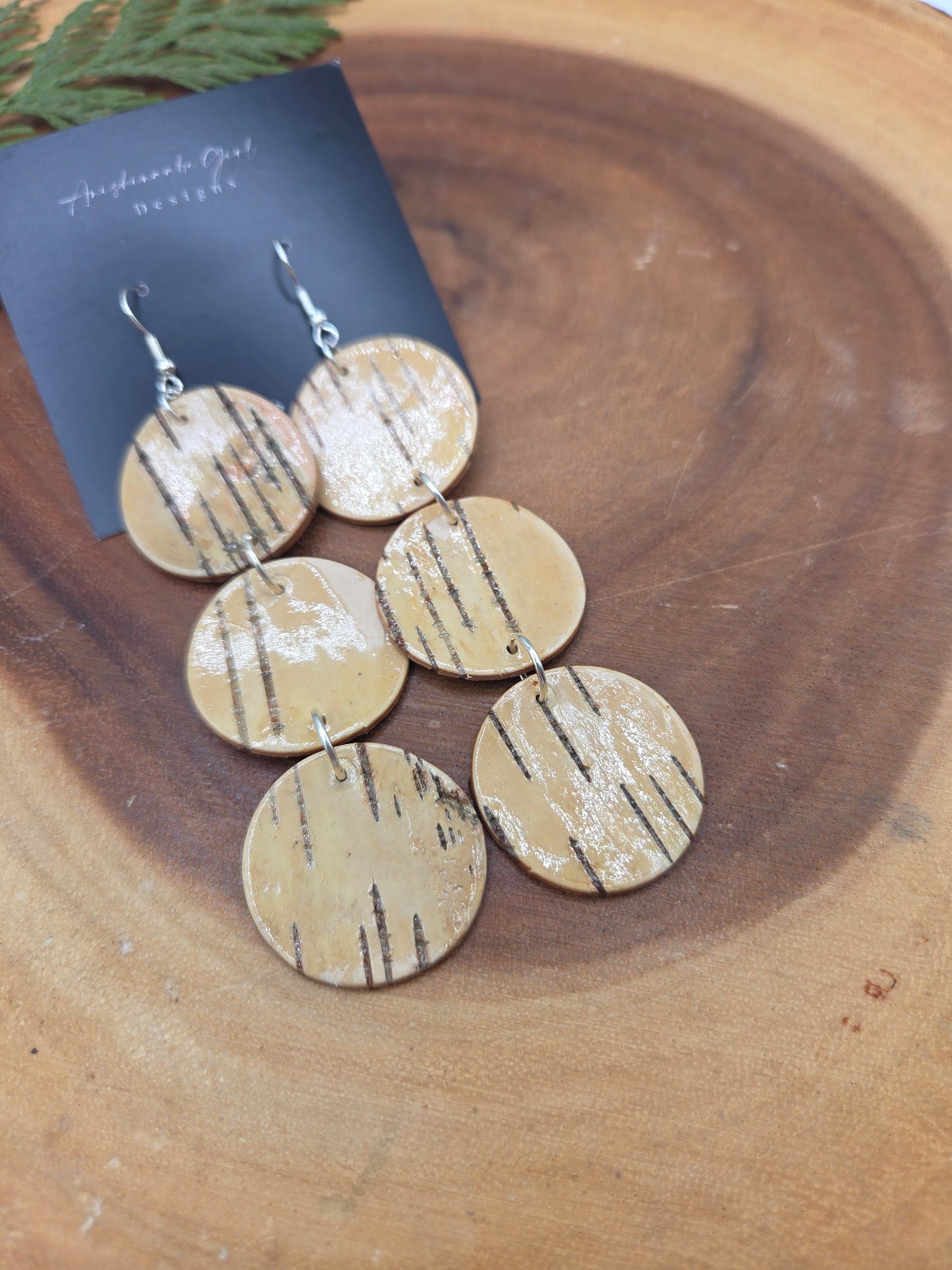 Birchbark Circle Tier Earrings