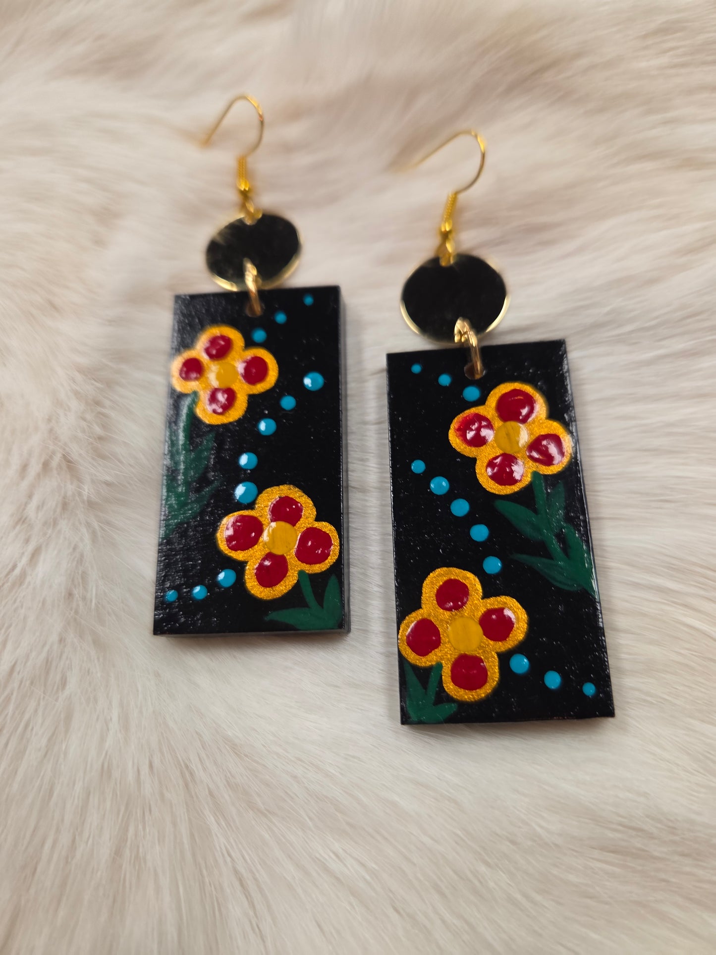 Floral Painted Earrings