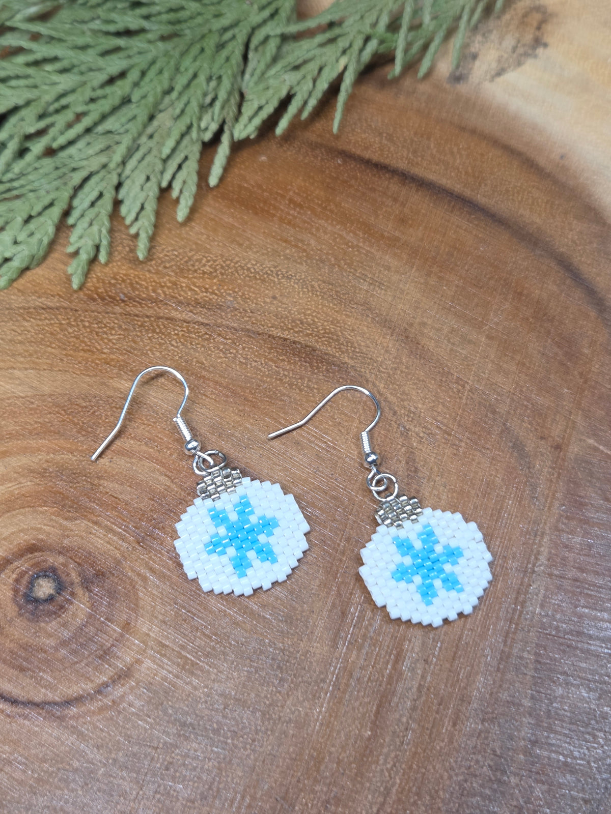 Christmas Ornament Beaded Earrings by Blending Beadz