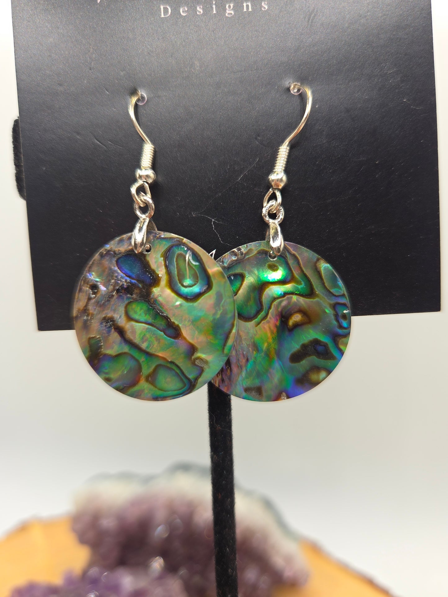 Abalone Shell Earrings circle