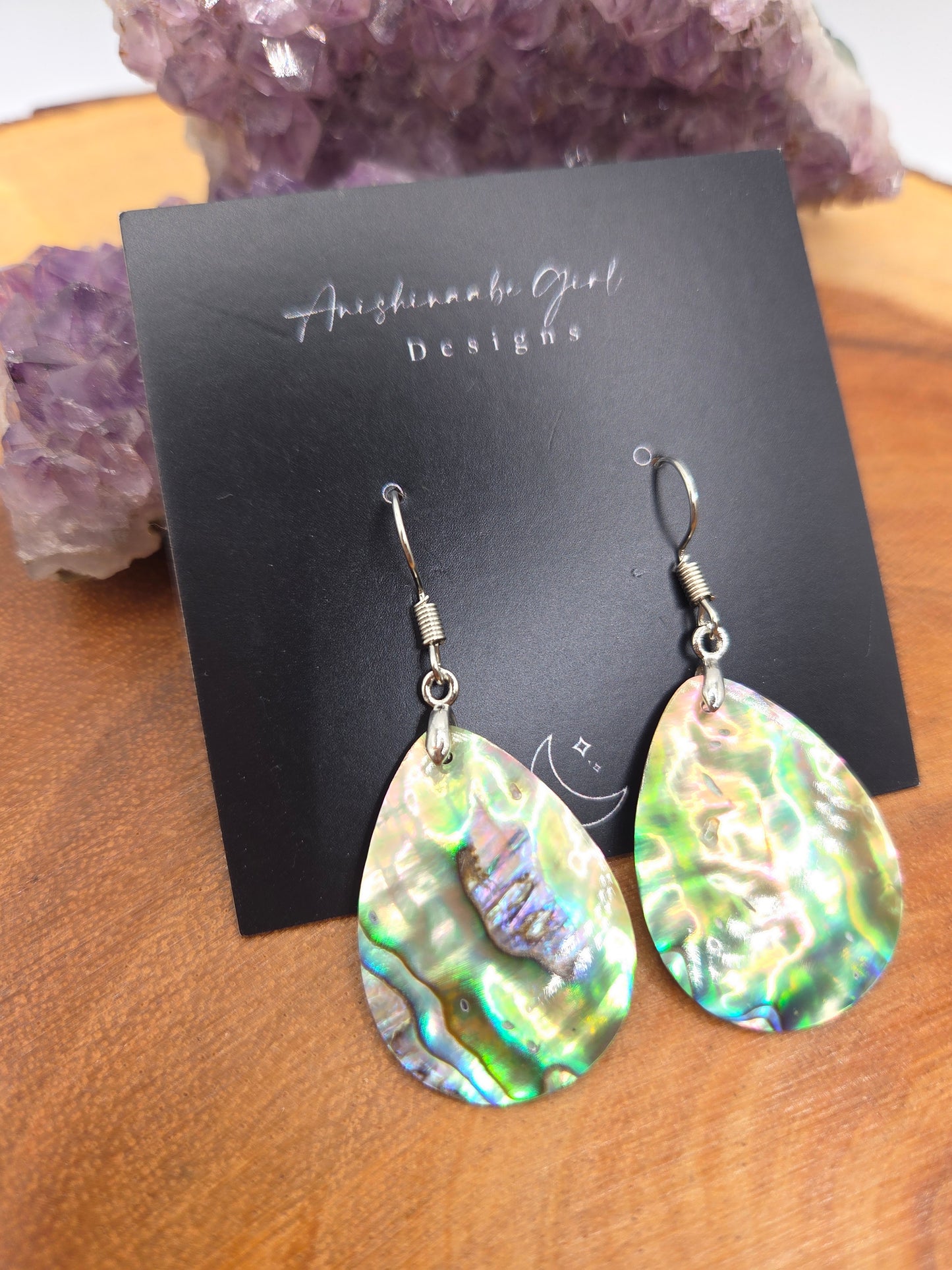 Abalone Shell Earrings Teardrop