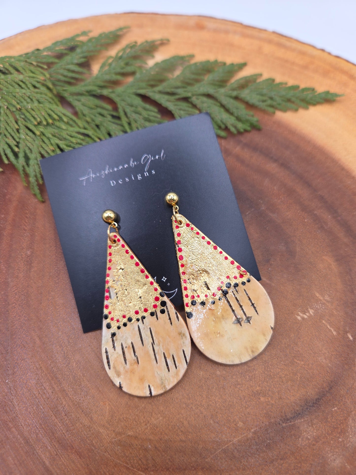 Birchbark Teardrop Earrings