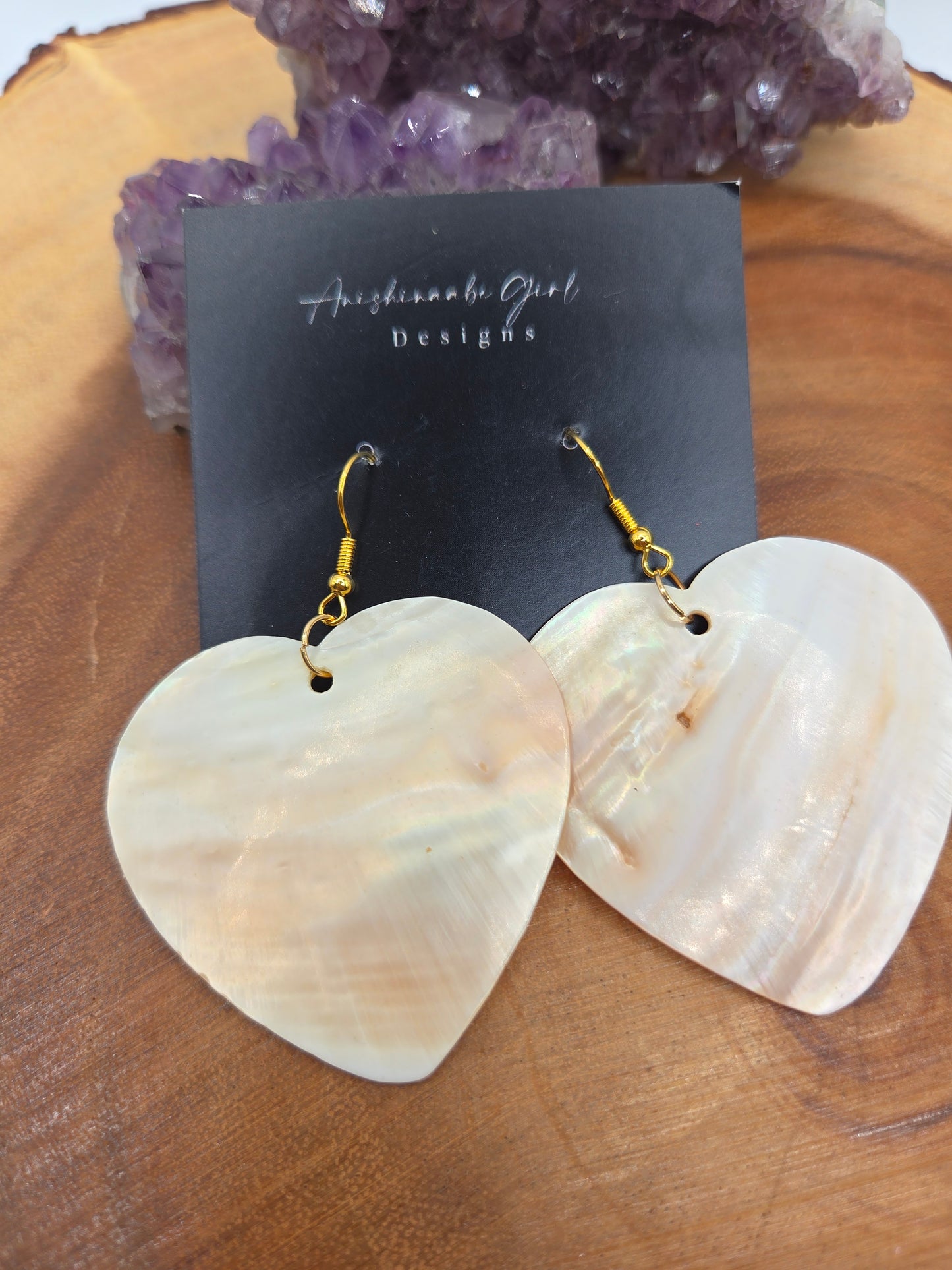 Shell Heart Earrings Large