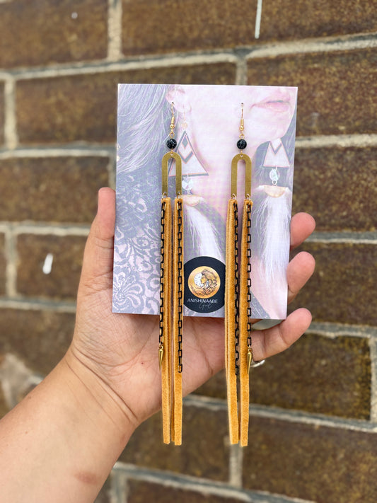 Home Tanned Moose Hide Earrings