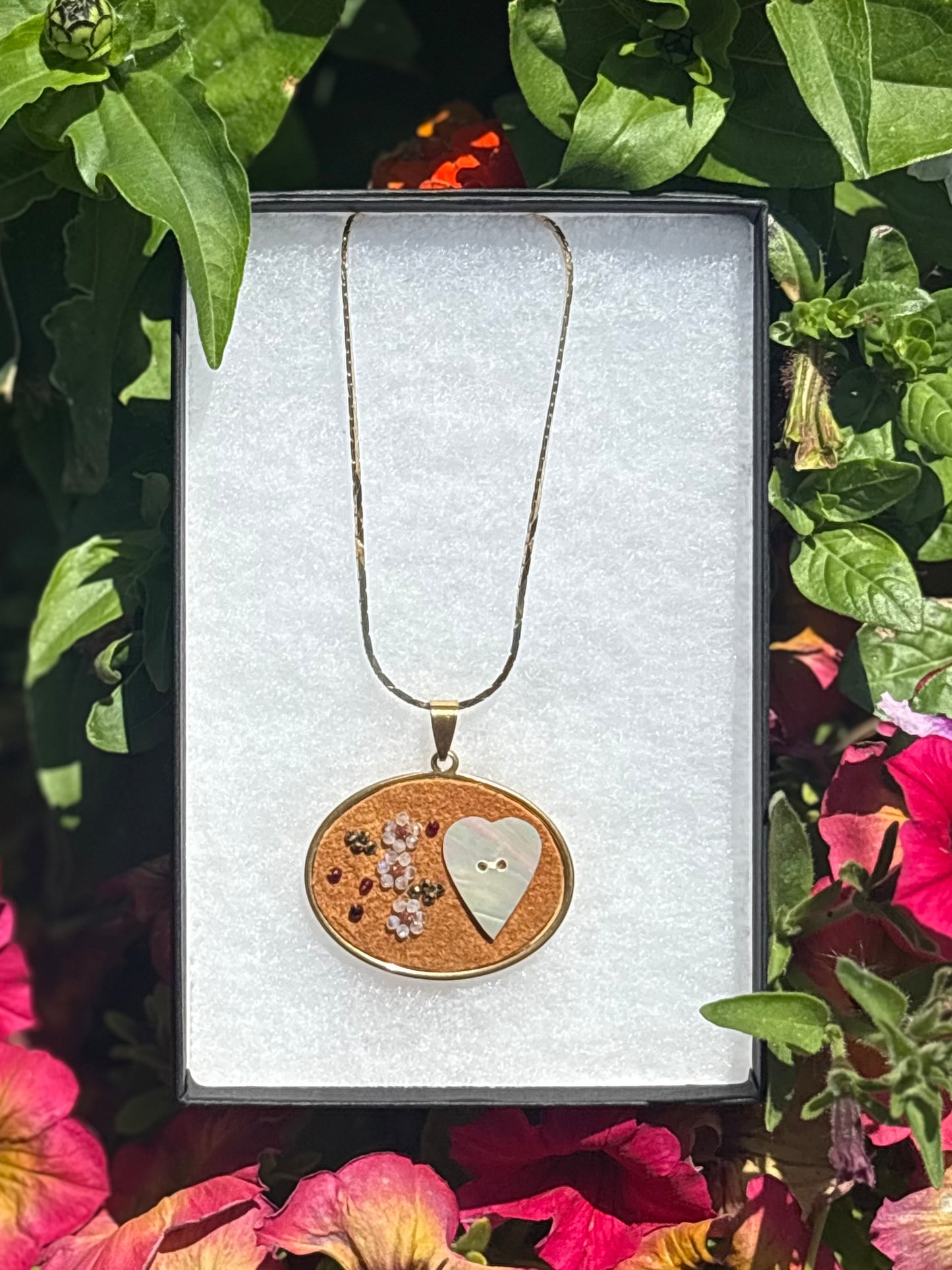 Beaded Home Tanned Moose Hide Necklace