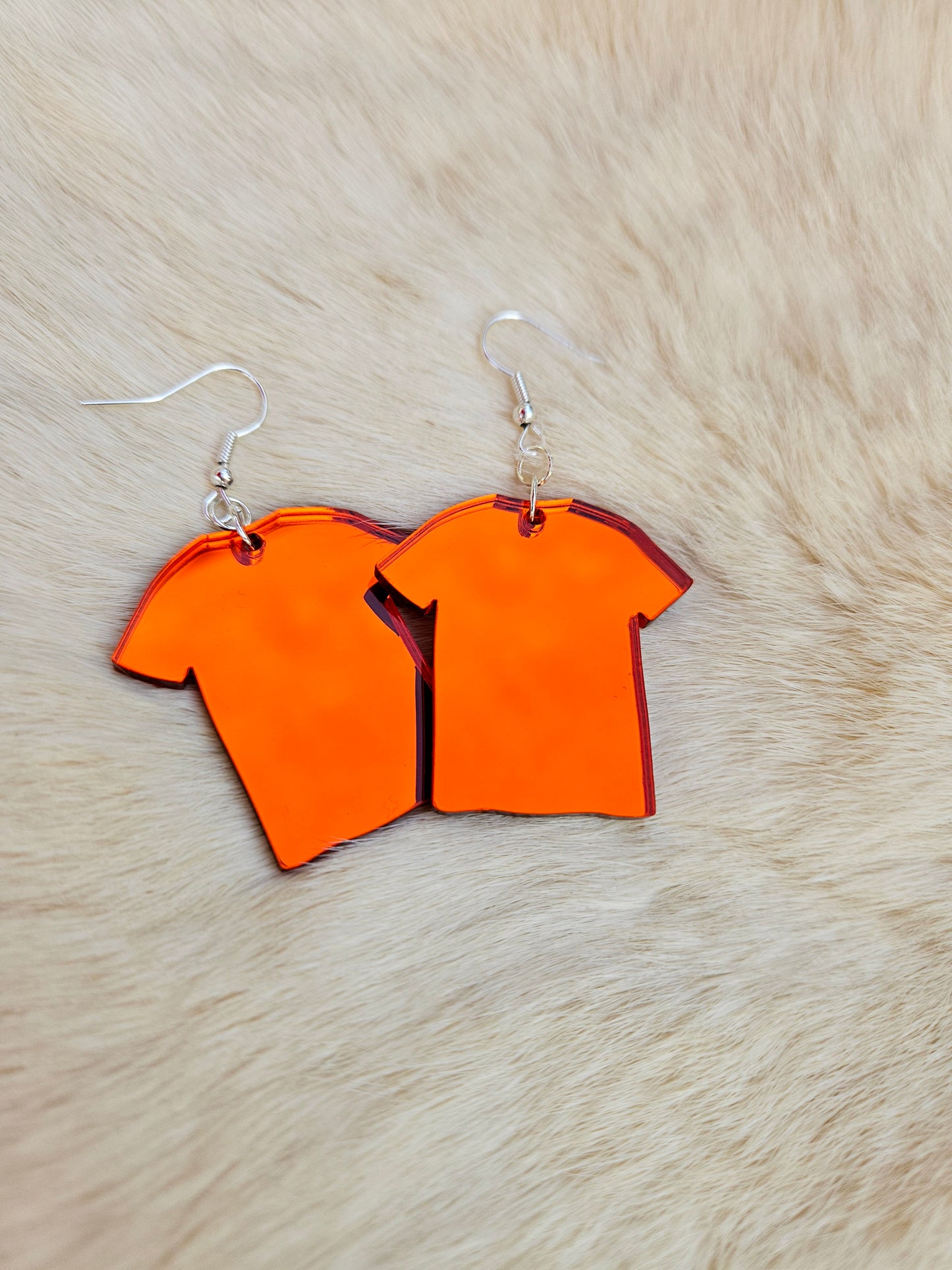 Orange Shirt Mirror Acrylic Earrings