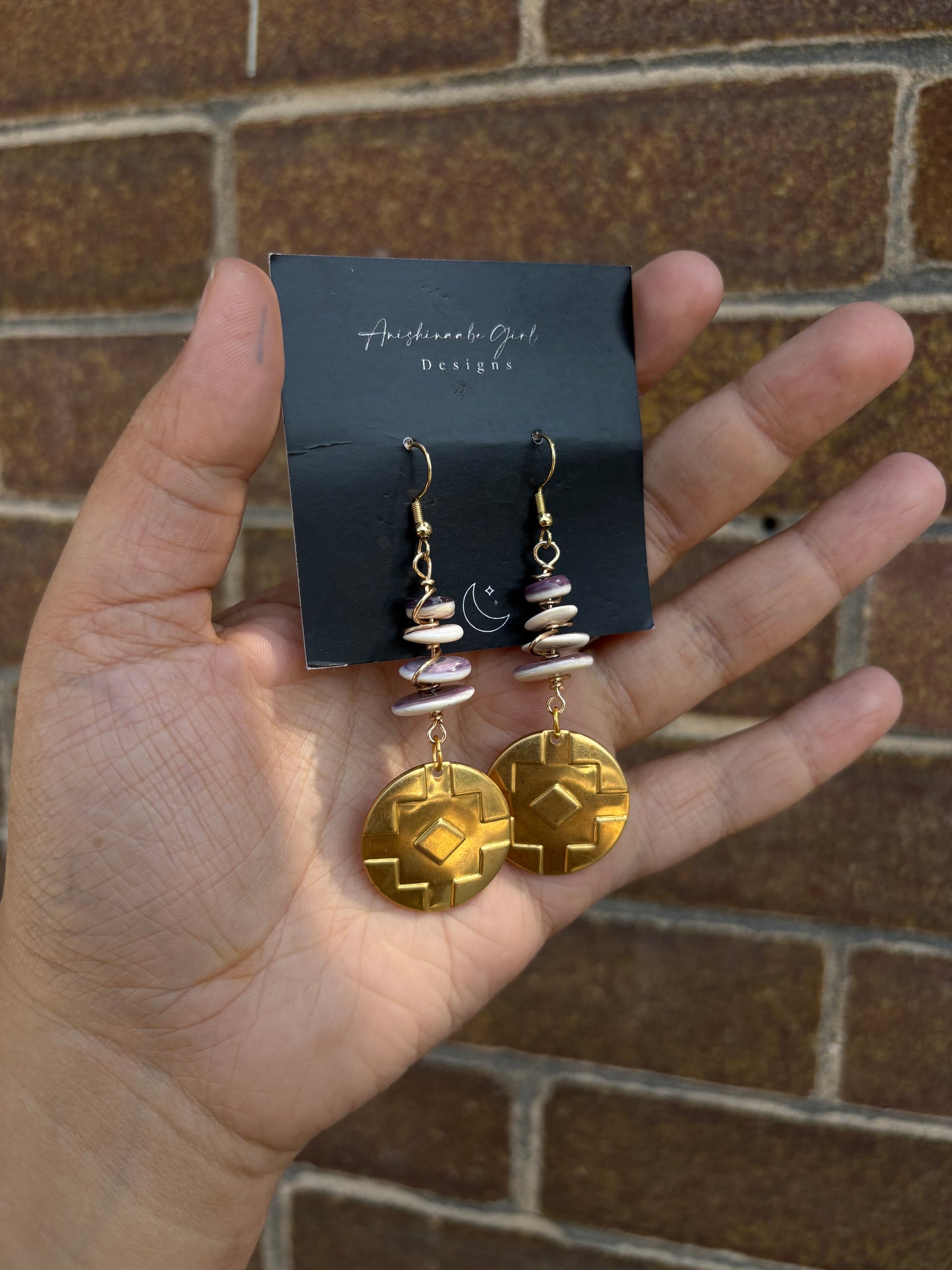 Wampum Concho Earrings