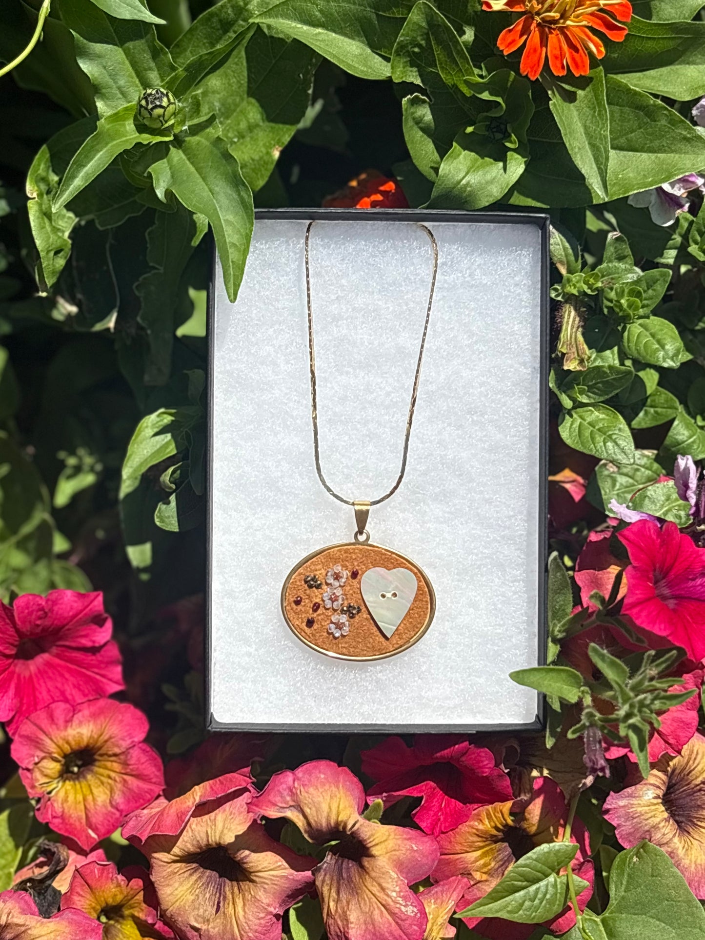 Beaded Home Tanned Moose Hide Necklace
