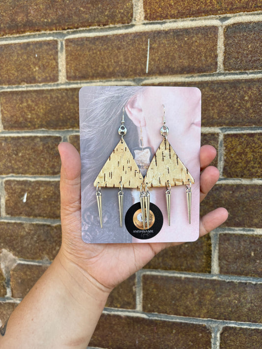 Birchbark Earrings with Spikes