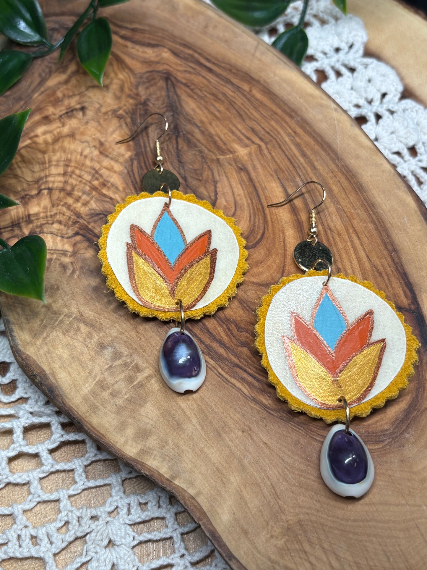 Floral Parfleche Earrings