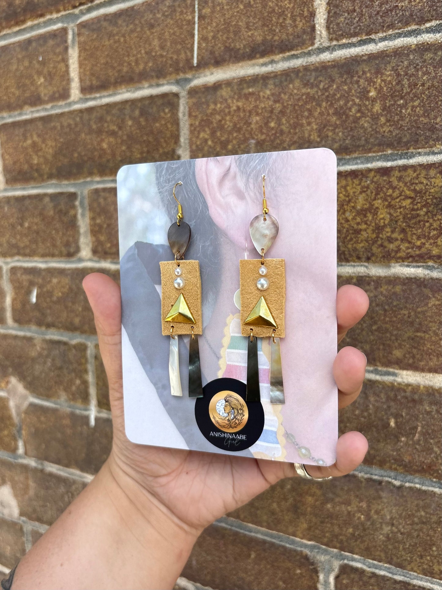 Shell & Home Tanned Moose Hide Earrings