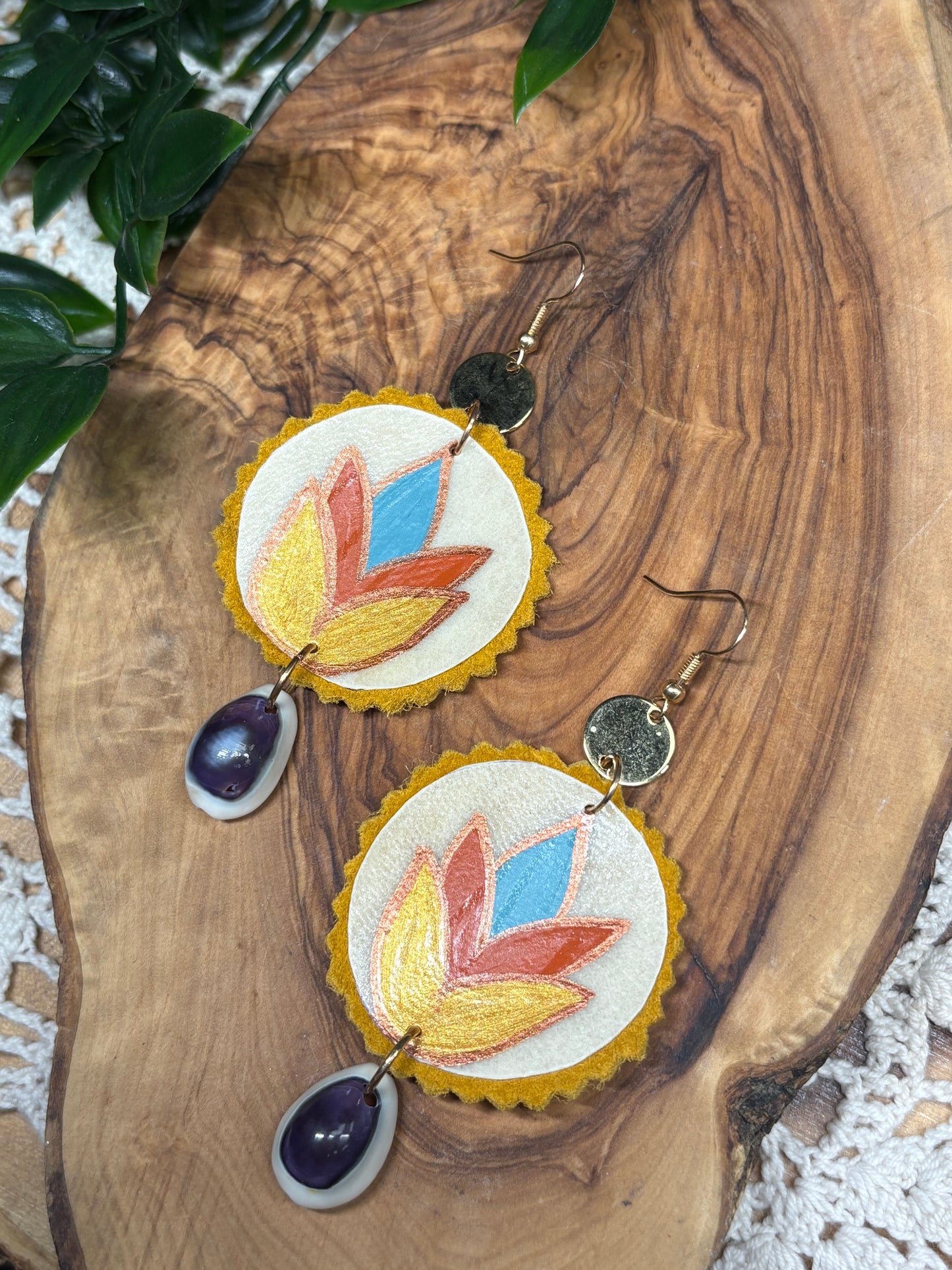 Floral Parfleche Earrings