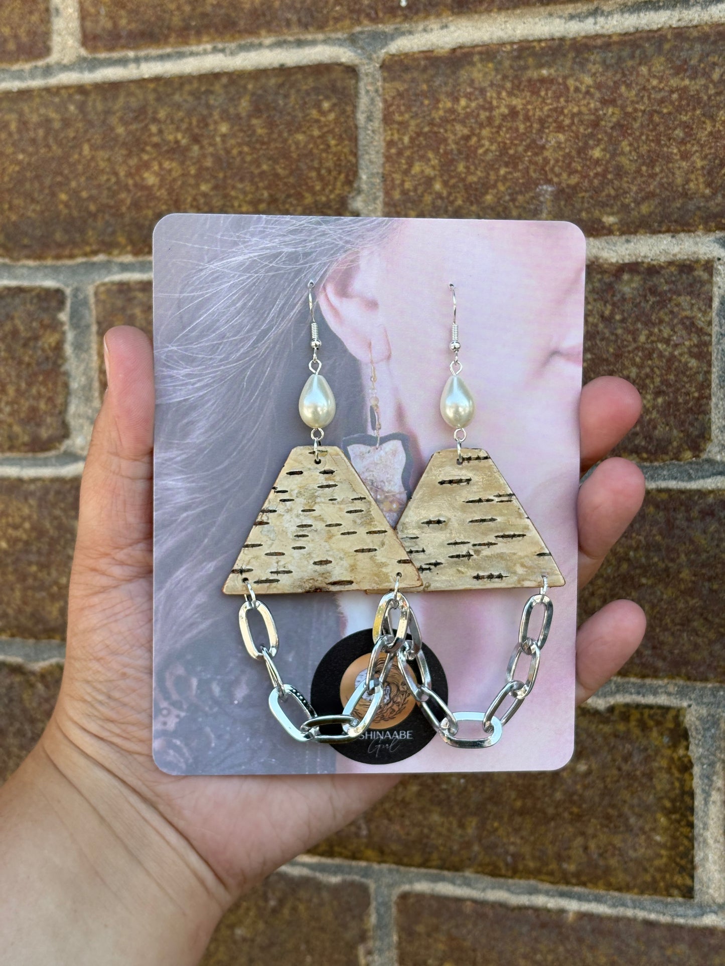 Birchbark with Chain Earrings
