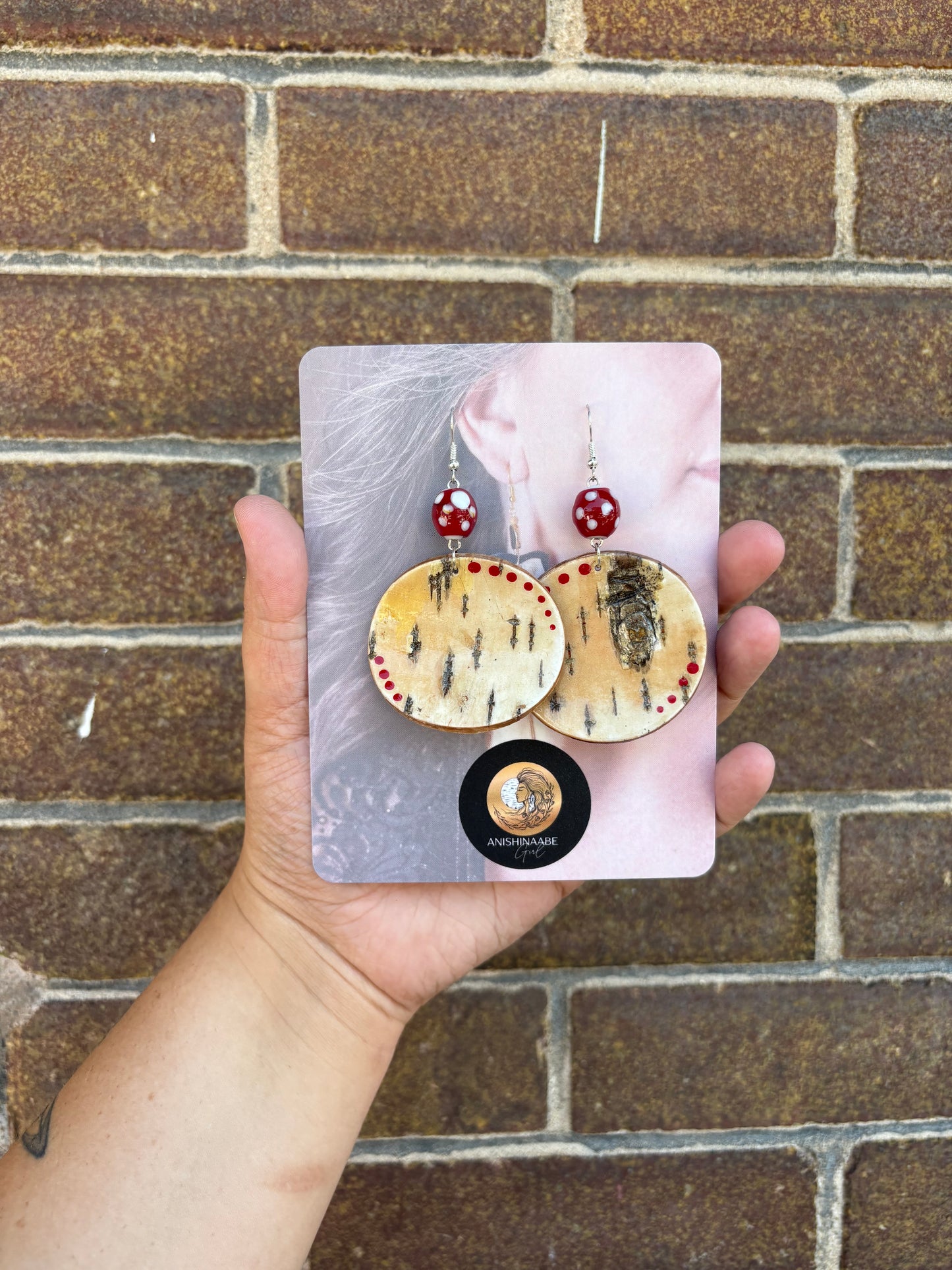 Trade Bead Birchbark Earrings