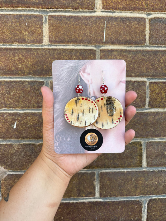 Trade Bead Birchbark Earrings