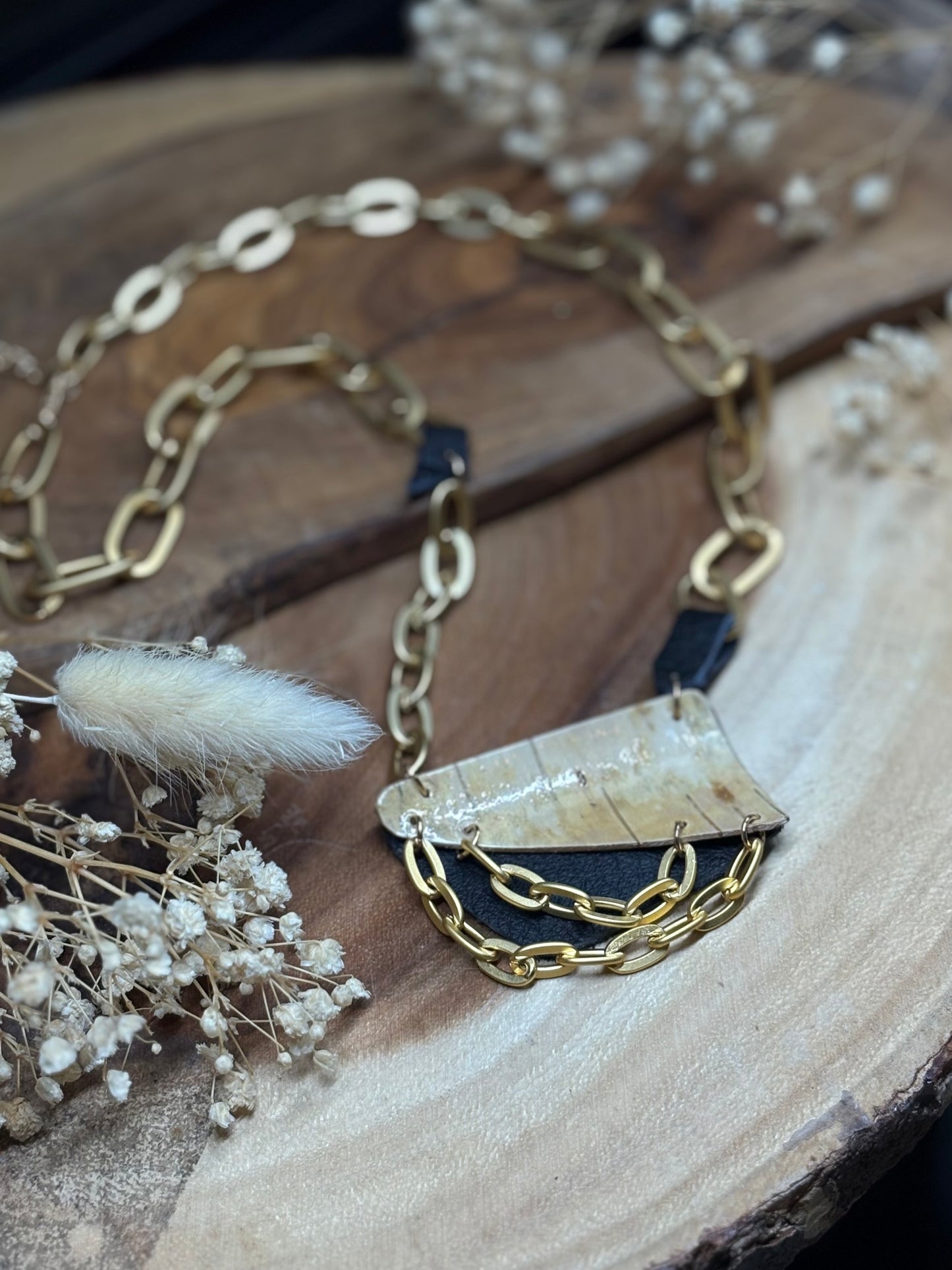Statement Birchbark Necklace