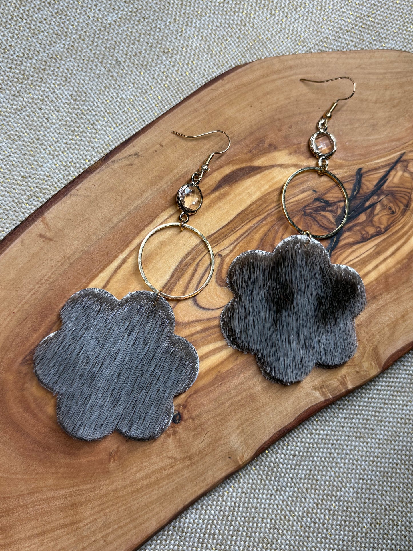 Floral Sealskin Earrings