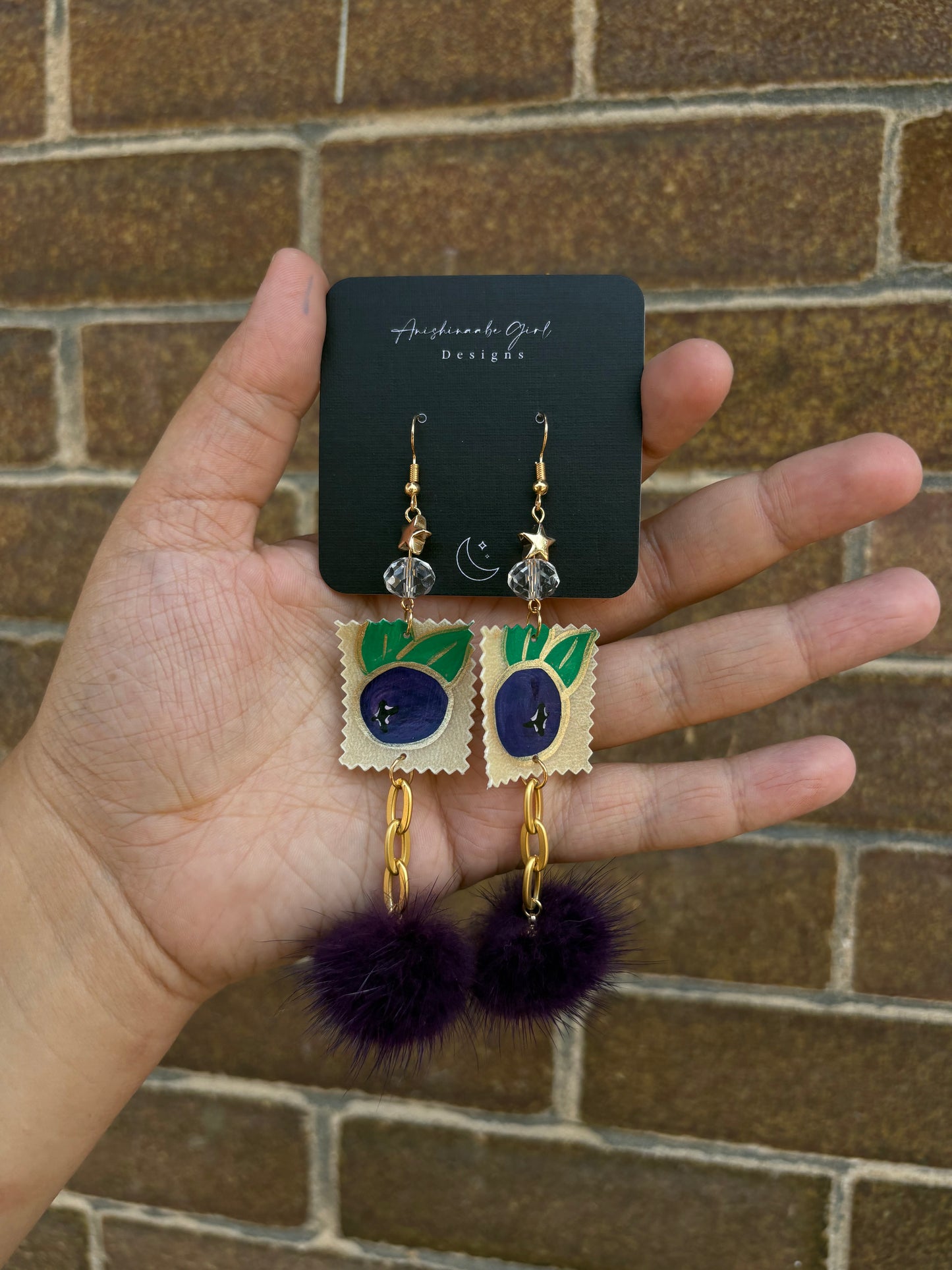 Blueberry - Parfleche Earrings
