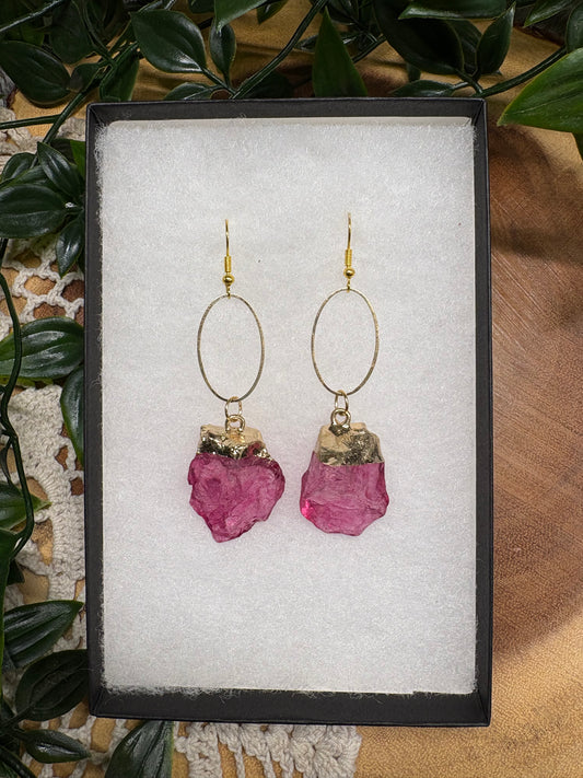 Pink Quartz Earrings