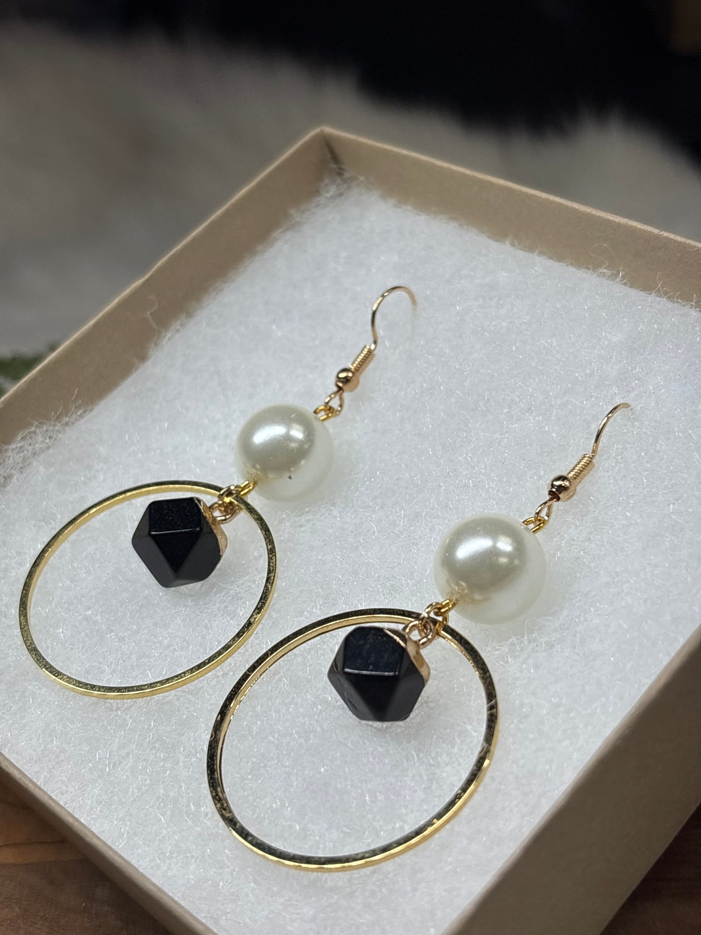 Gem Stone Earrings - Black Onyx