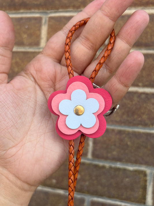 Leather Flower Bolo Tie