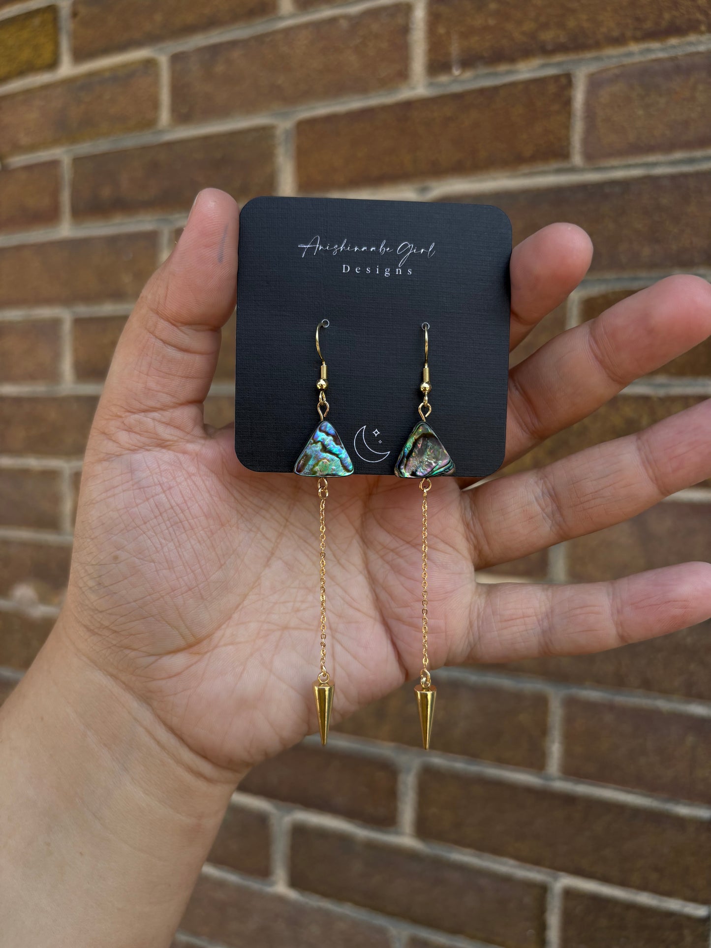 Abalone Shell Spike Drop Earrings