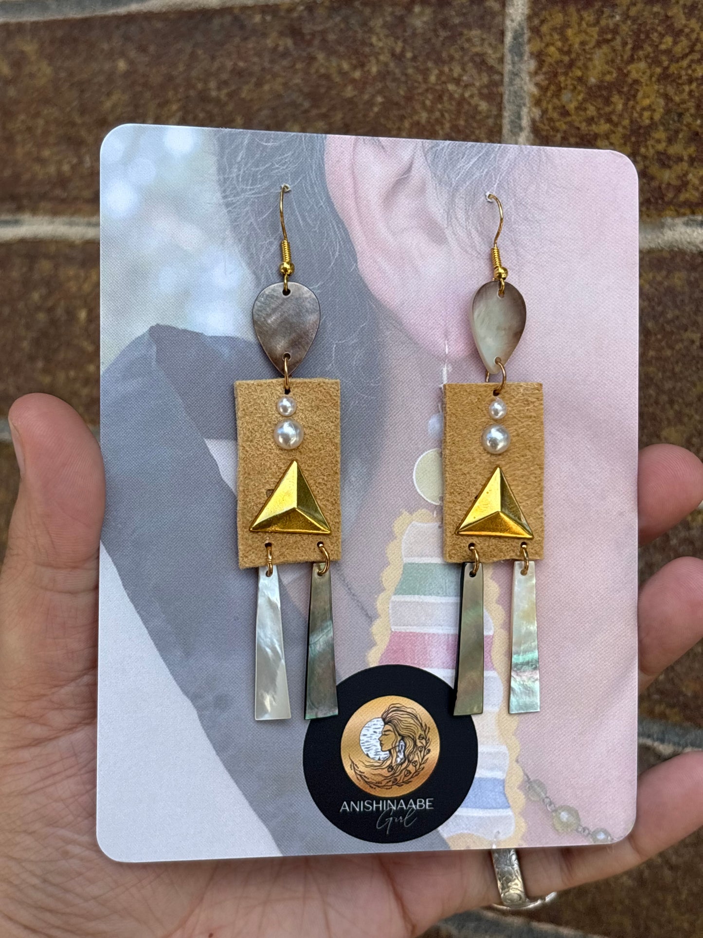 Shell & Home Tanned Moose Hide Earrings