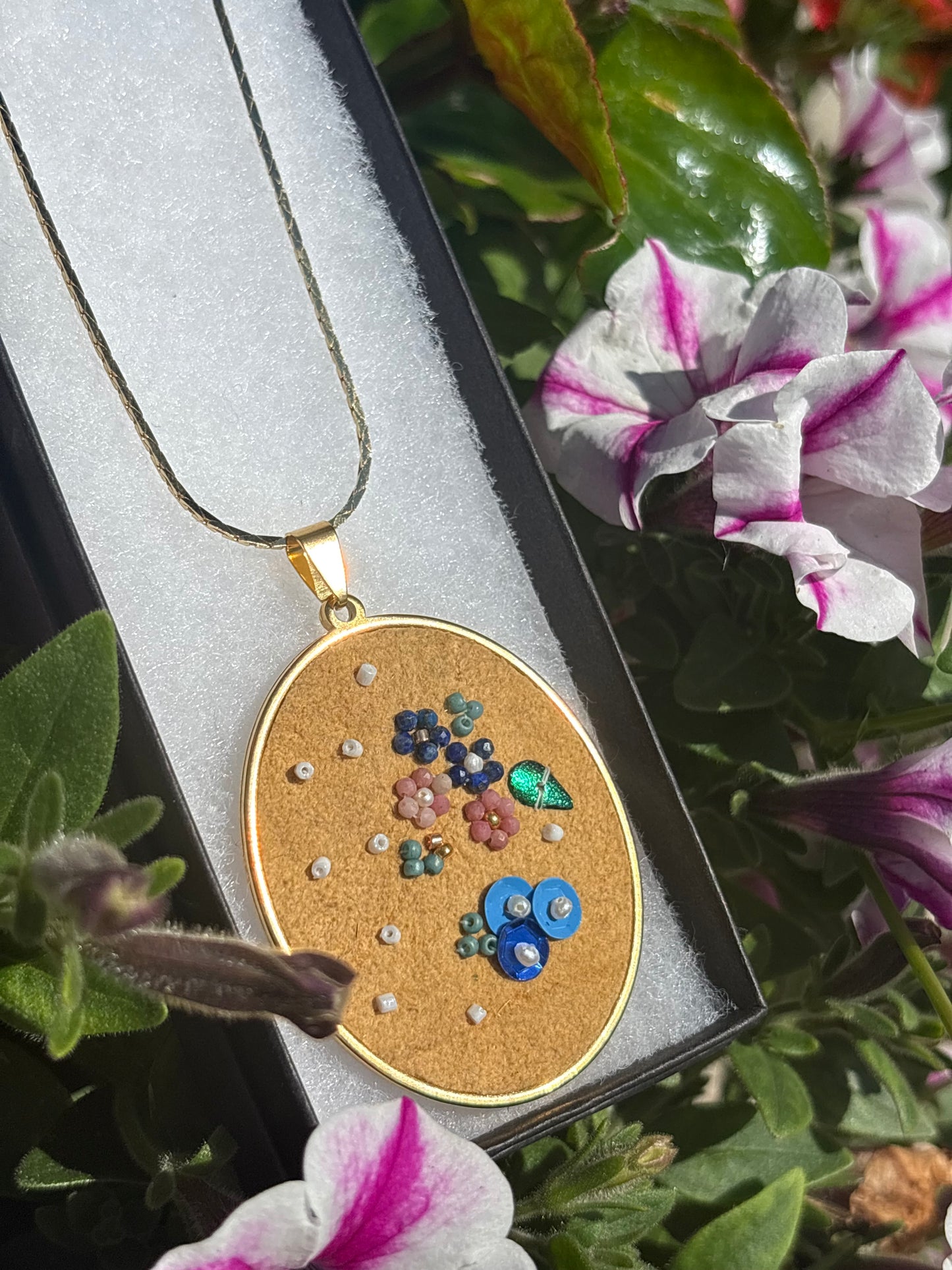 Beaded Home Tanned Moose Hide Necklace