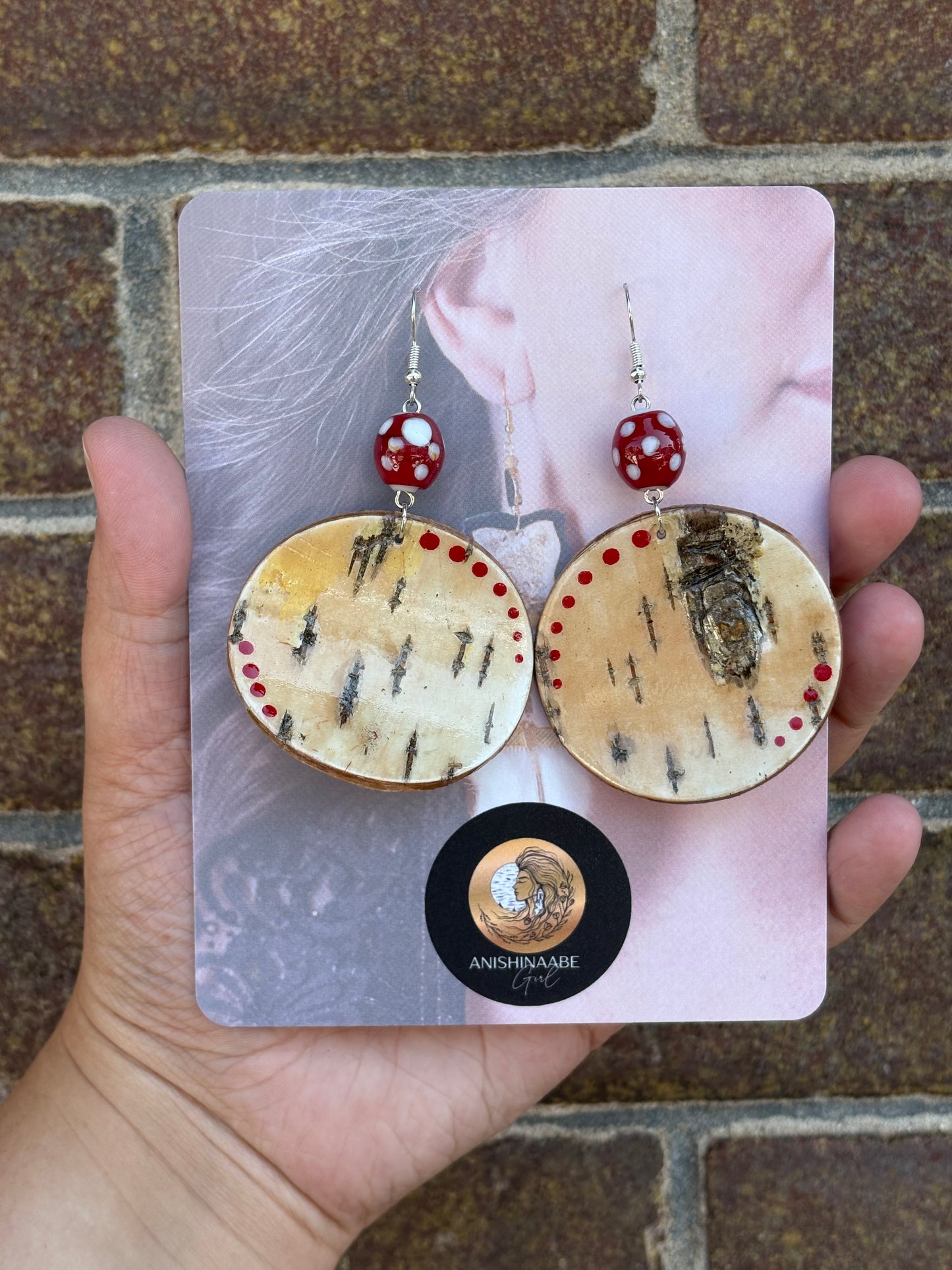 Trade Bead Birchbark Earrings