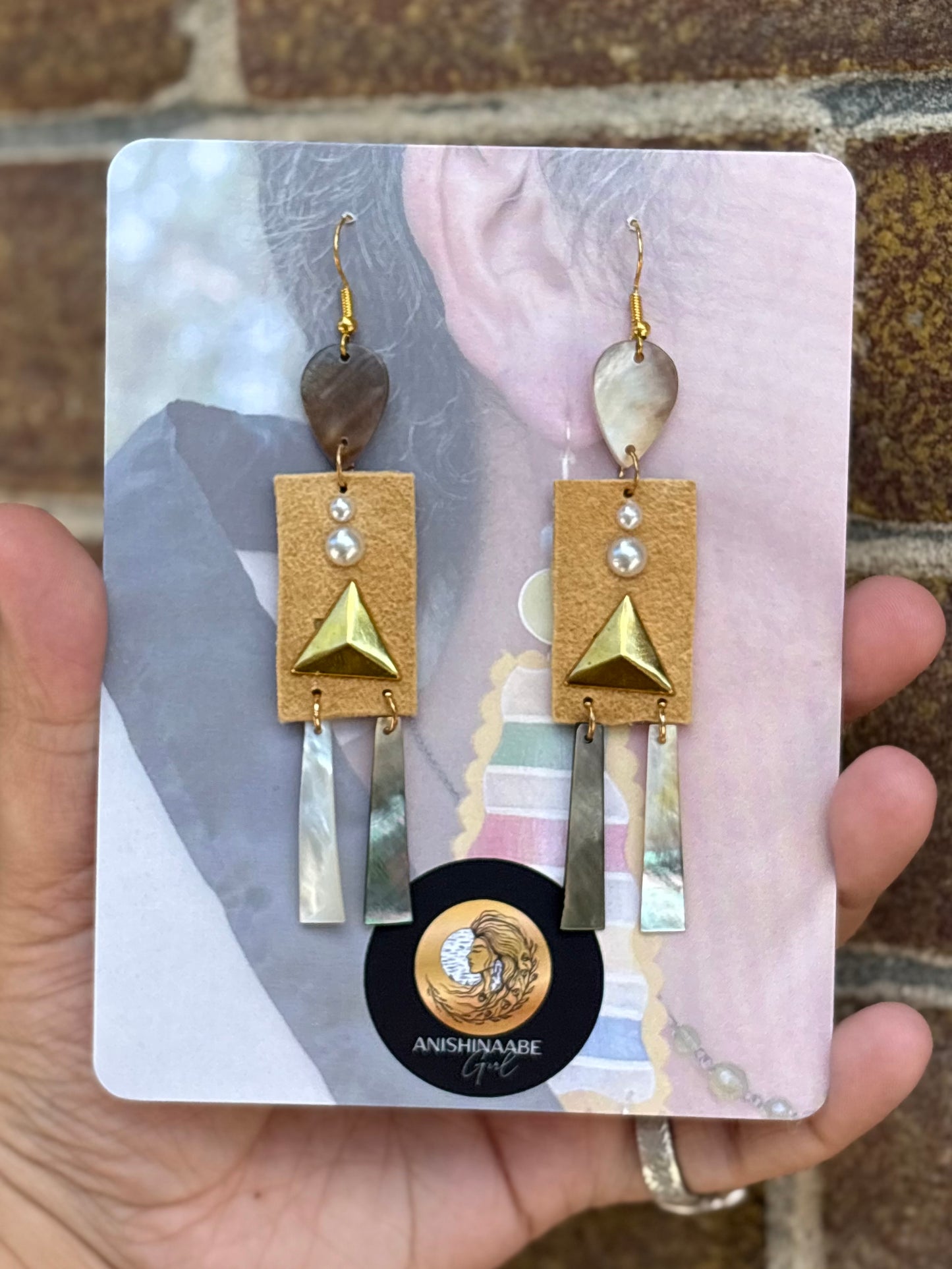 Shell & Home Tanned Moose Hide Earrings