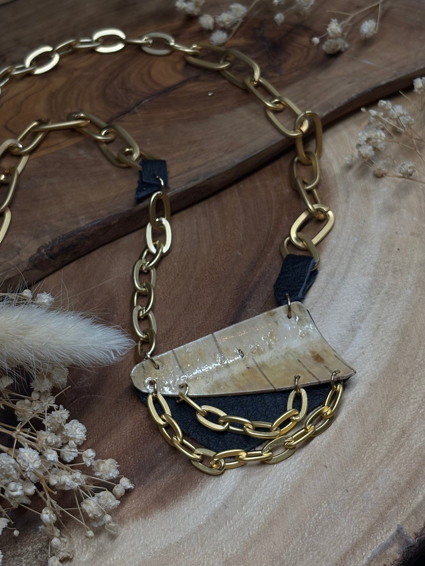 Statement Birchbark Necklace