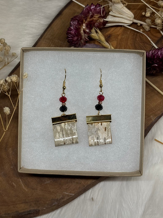 Folded Birchbark Earrings