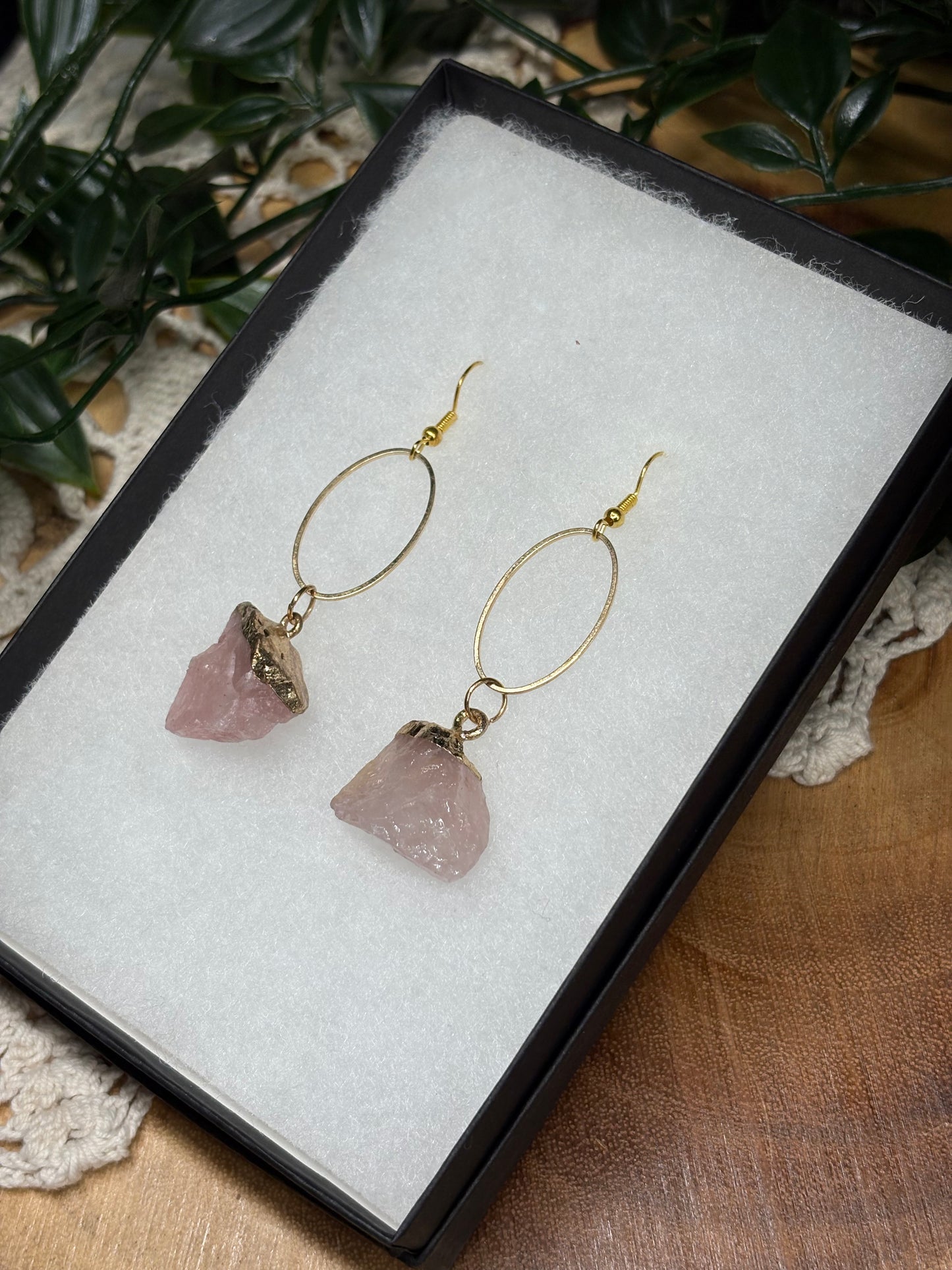 Baby Pink Quartz Earrings