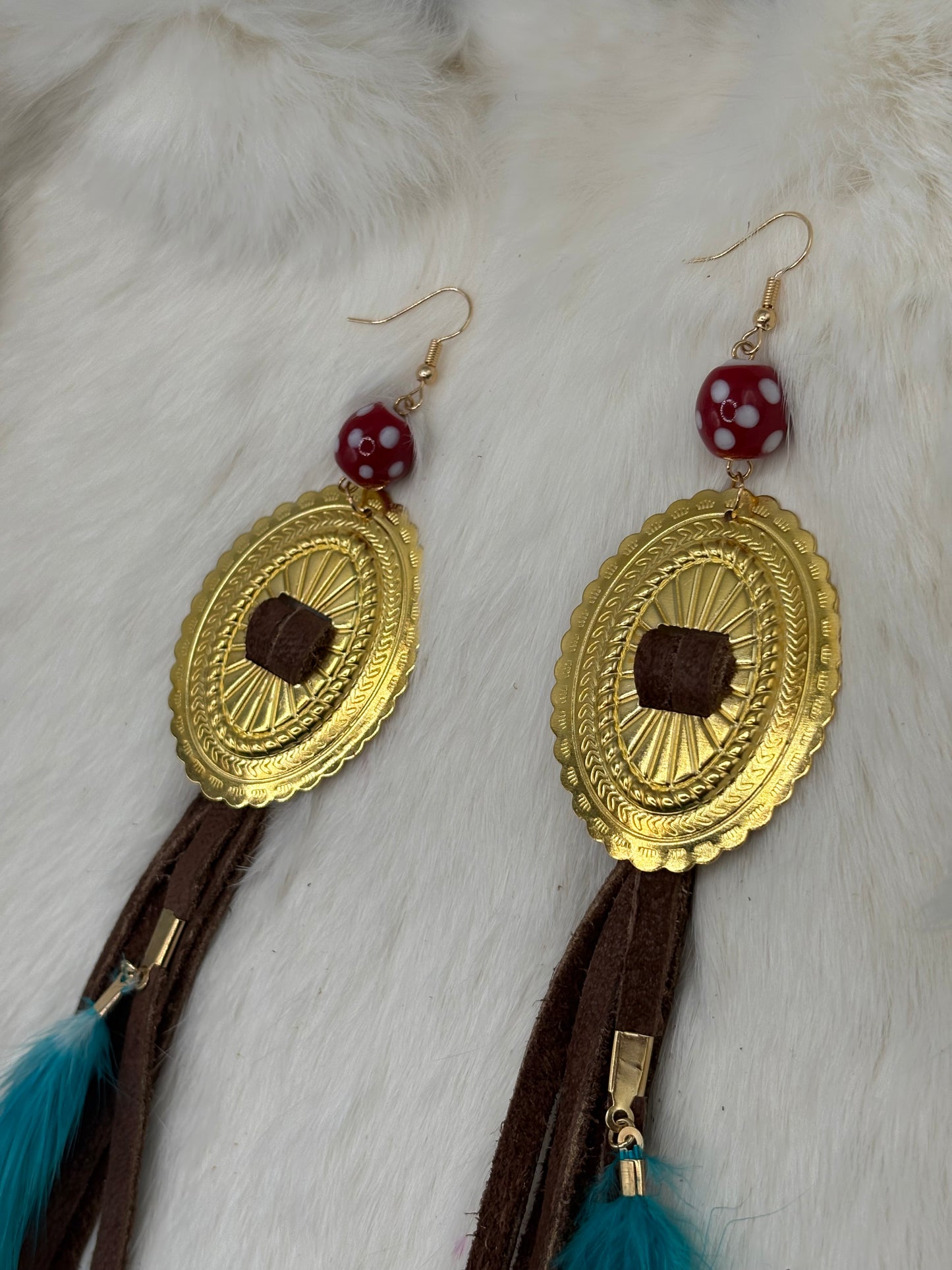 Concho Feather Earrings