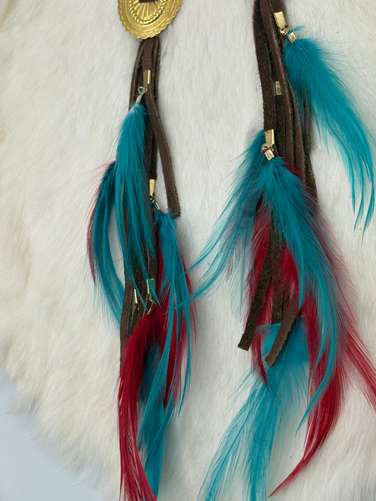 Concho Feather Earrings