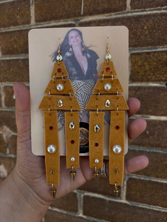 Home Tanned Moose Hide Earrings