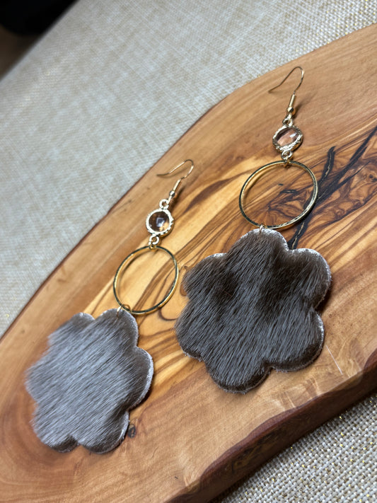 Floral Sealskin Earrings