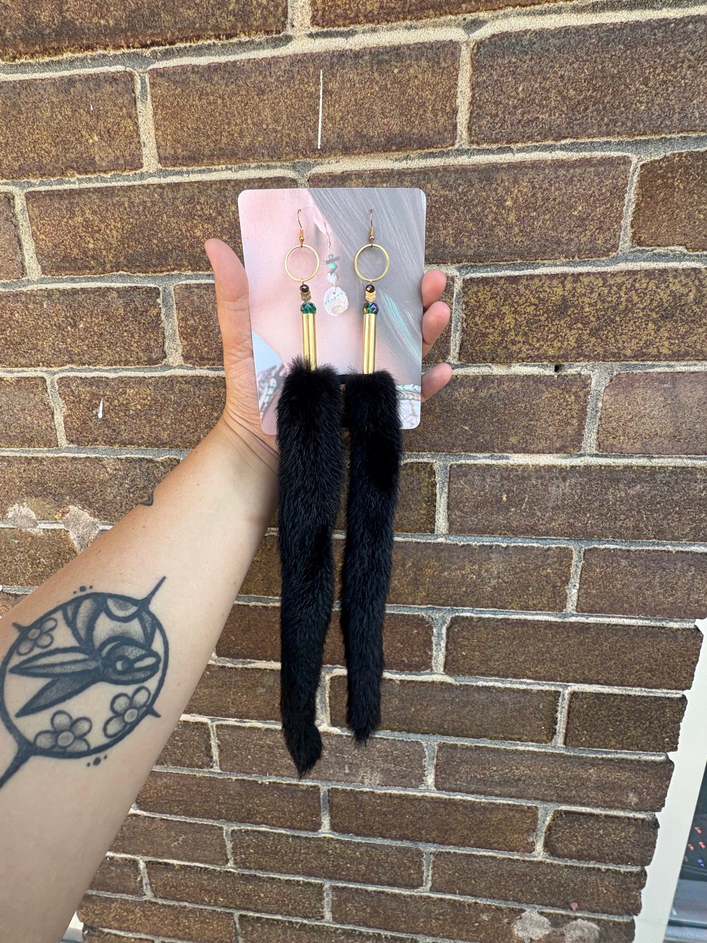 Mink Tail Earrings