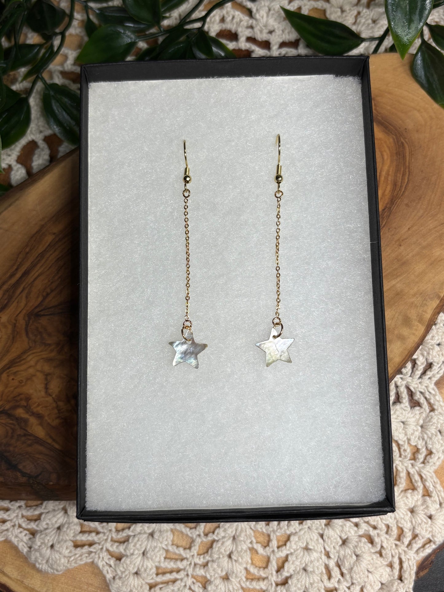 Star Shell Drop Earrings