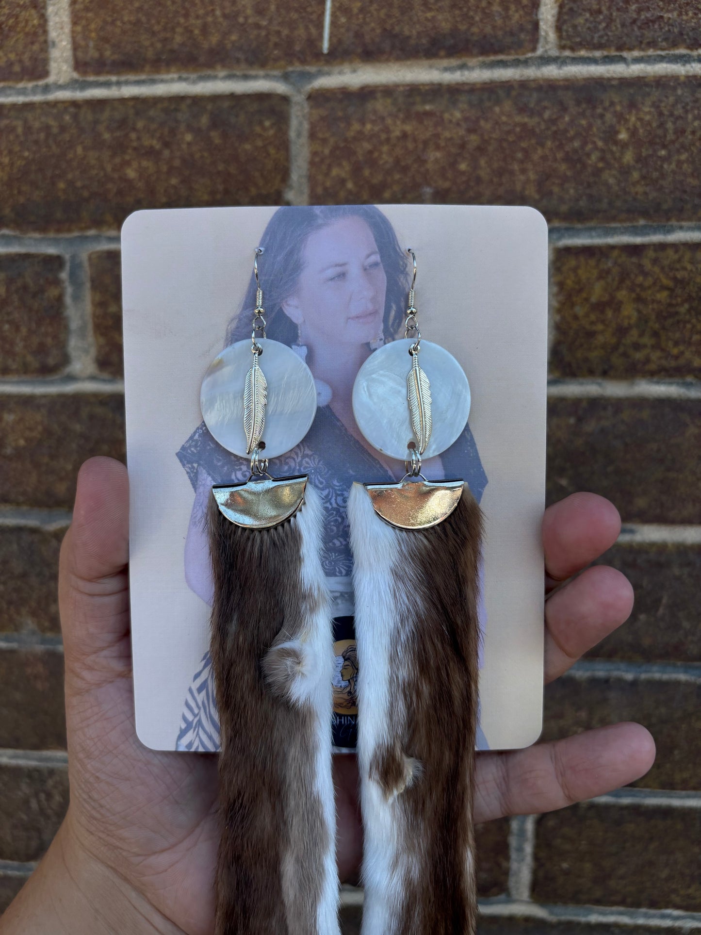 Ermine & Shell Earrings
