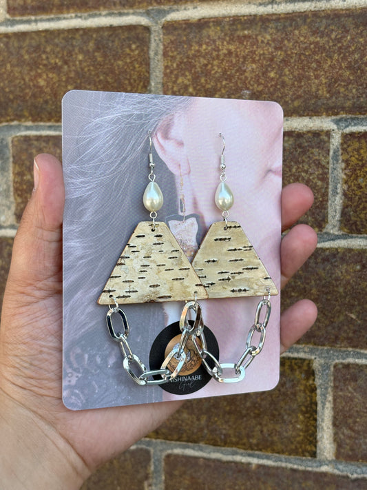 Birchbark with Chain Earrings