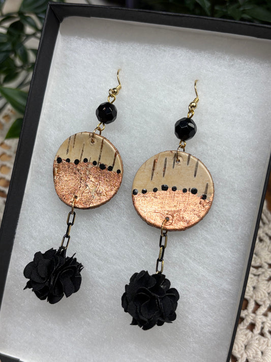 Floral Birchbark Earrings