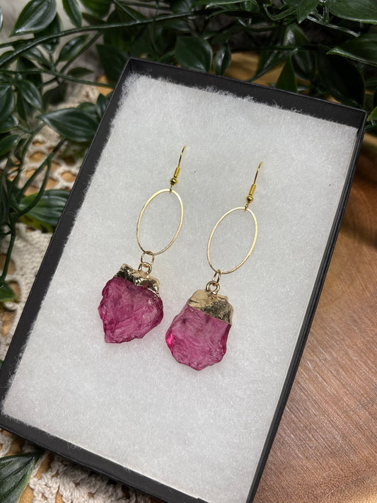Pink Quartz Earrings