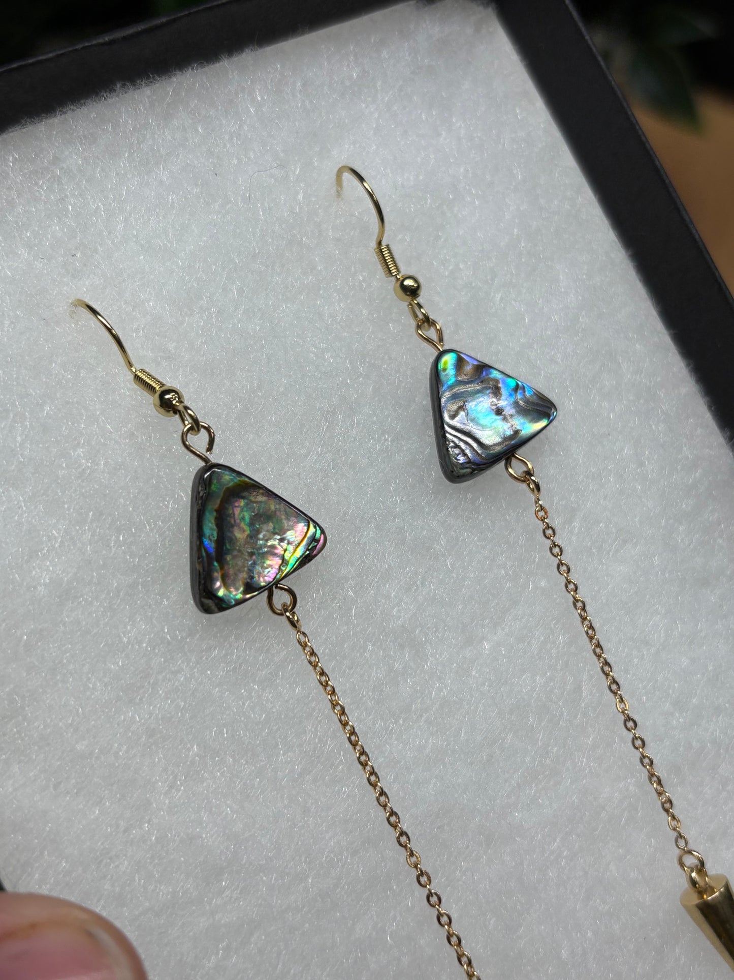 Abalone Shell Spike Drop Earrings